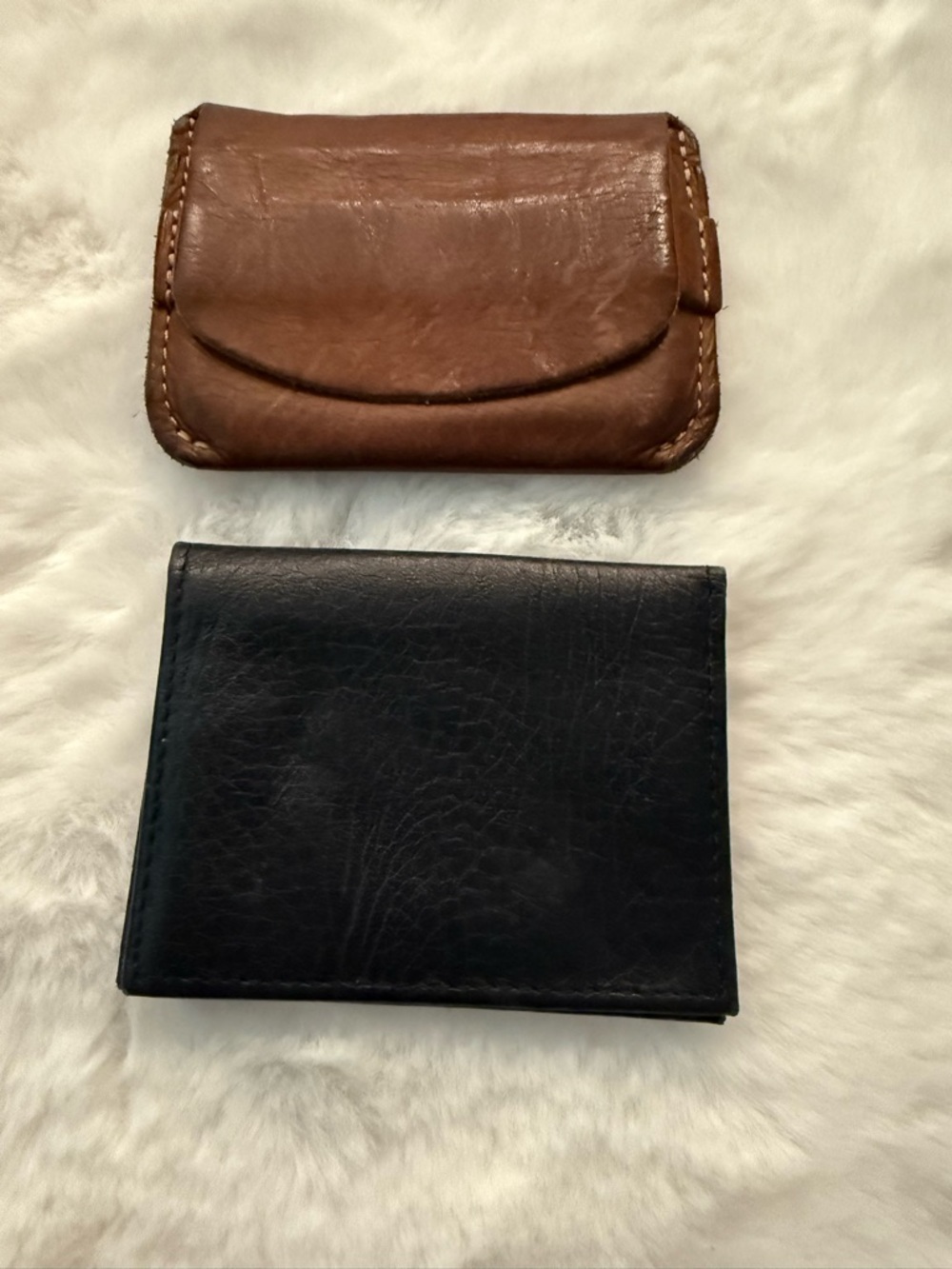 Lady  Leather Wallet and Card Holder Set - Brown & Black